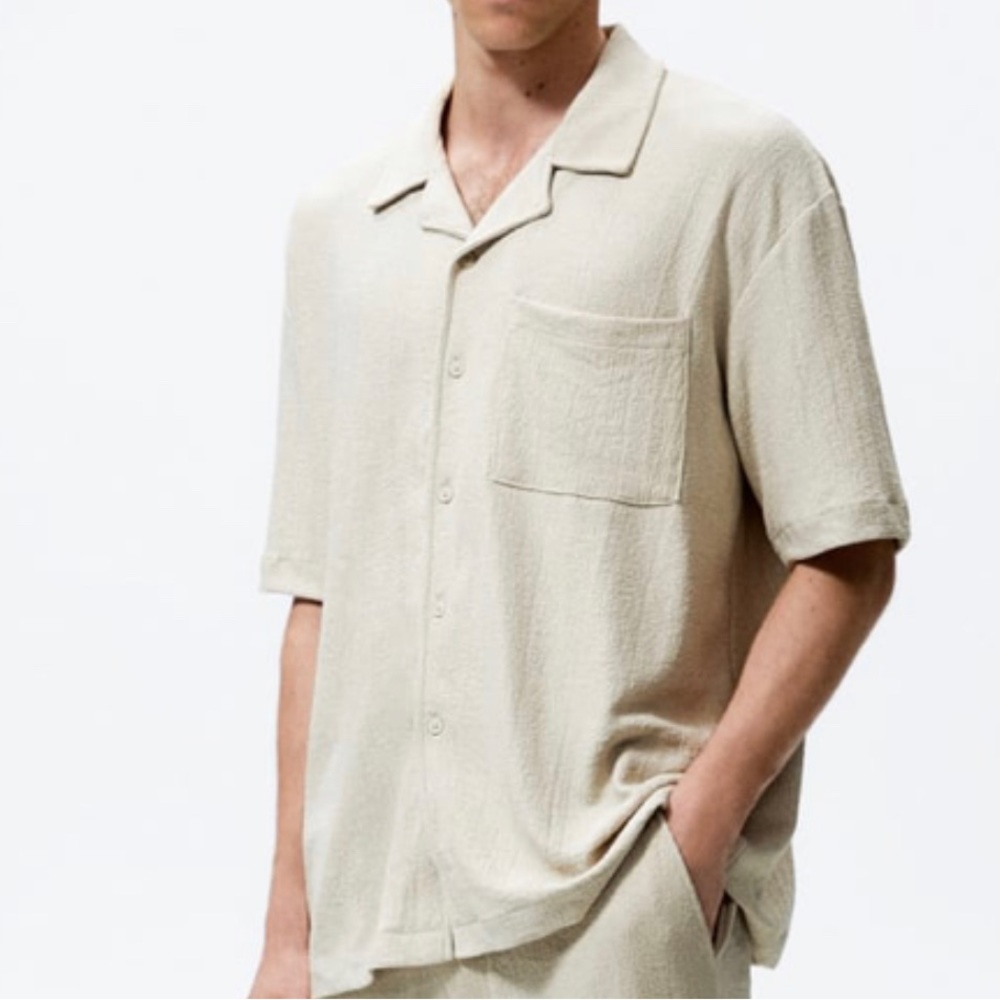 Zara Tan Button up. Brand new